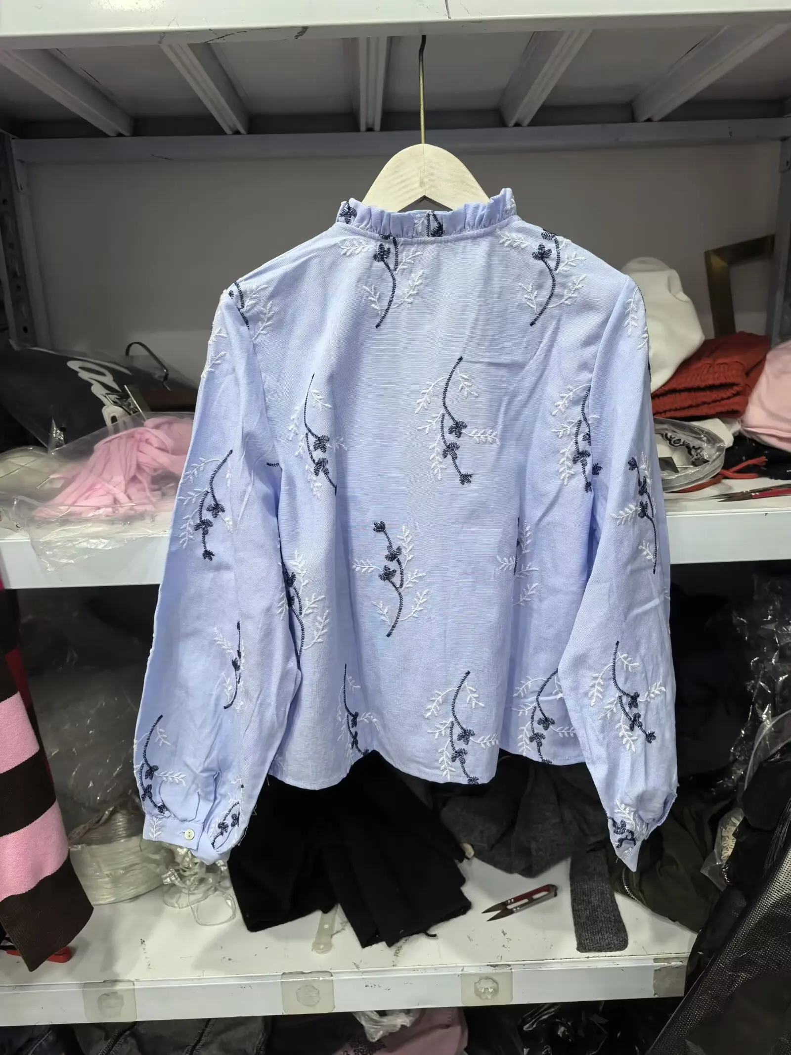 

WOMAN 2026 Summer New Fashionable Casual Series Leading Bubble Sleeve Embroidered Printed Shirt Retro Women's Pullover Top Mujer