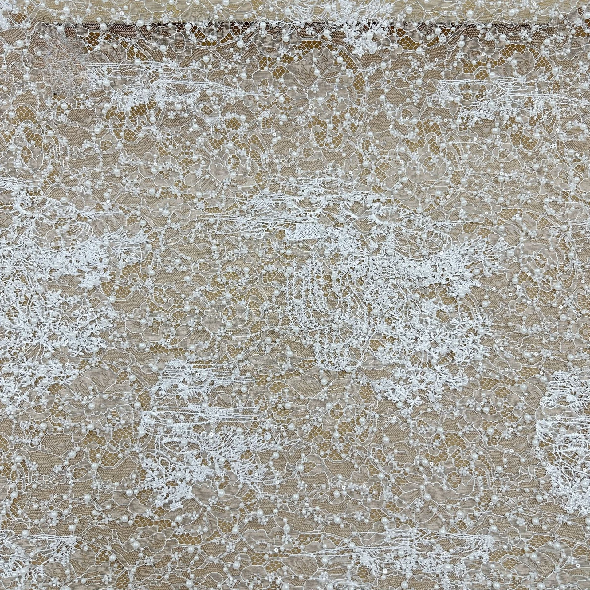 New Stage Clothes DIY Bead Sequin Embroidery Mesh Wedding Bridal Lace Fabric