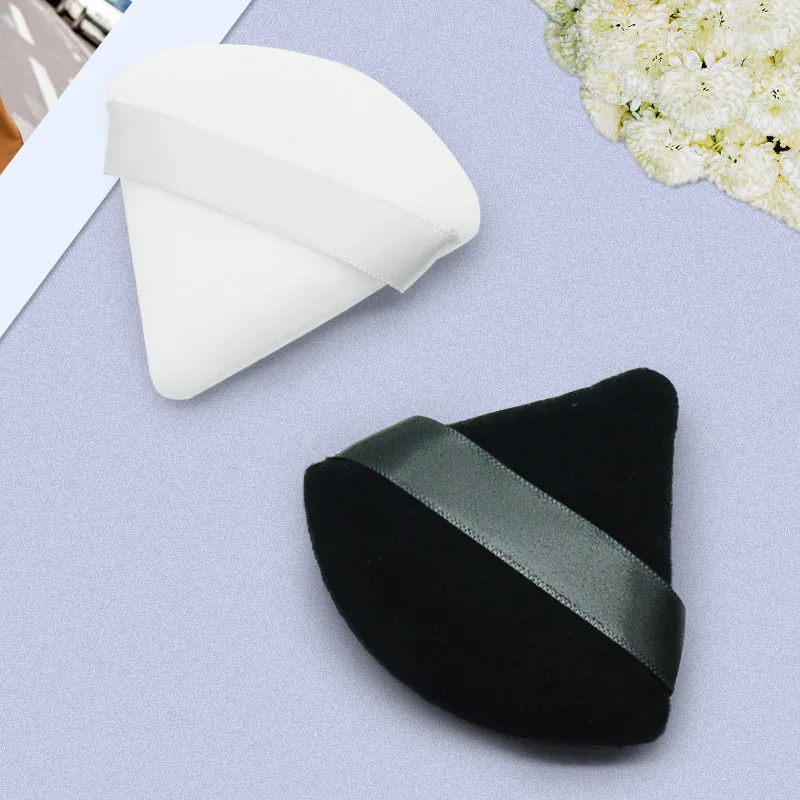 Triangle Velvet Powder Puff Flours Mini Face Makeup Sponge Cosmetics Soft Cotton Face Powder Puff Washable Lightweight