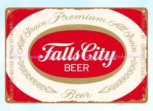 1930s Falls City Beer Brewing Louisville KY pub club bar metal tin sign wall art