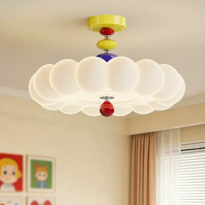 Cream Memphis Style Ceiling Light Warm Love Shape Acrylic Lamp For Princess Children Master Bedroom Decor