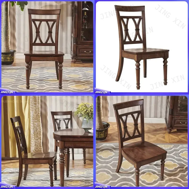 custom for Solid Wood Dining Chair Simple Modern Restaurant Furniture Office Home Hotel Balcony Leisure Seating