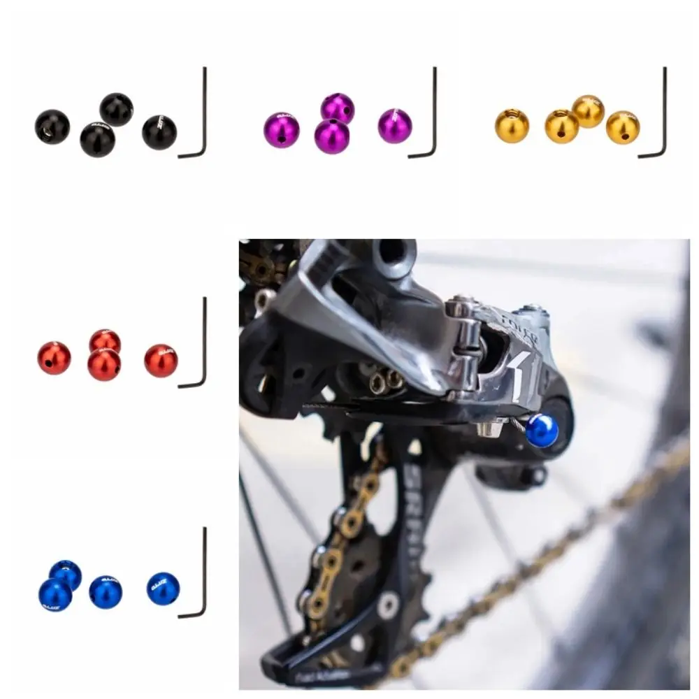 4pcs Bicycle Brake Bike Inner Wire Ball End Caps Inner Line Cap Ball End Caps Bicycle Brake Shifter Cable Tips Colored Reusable