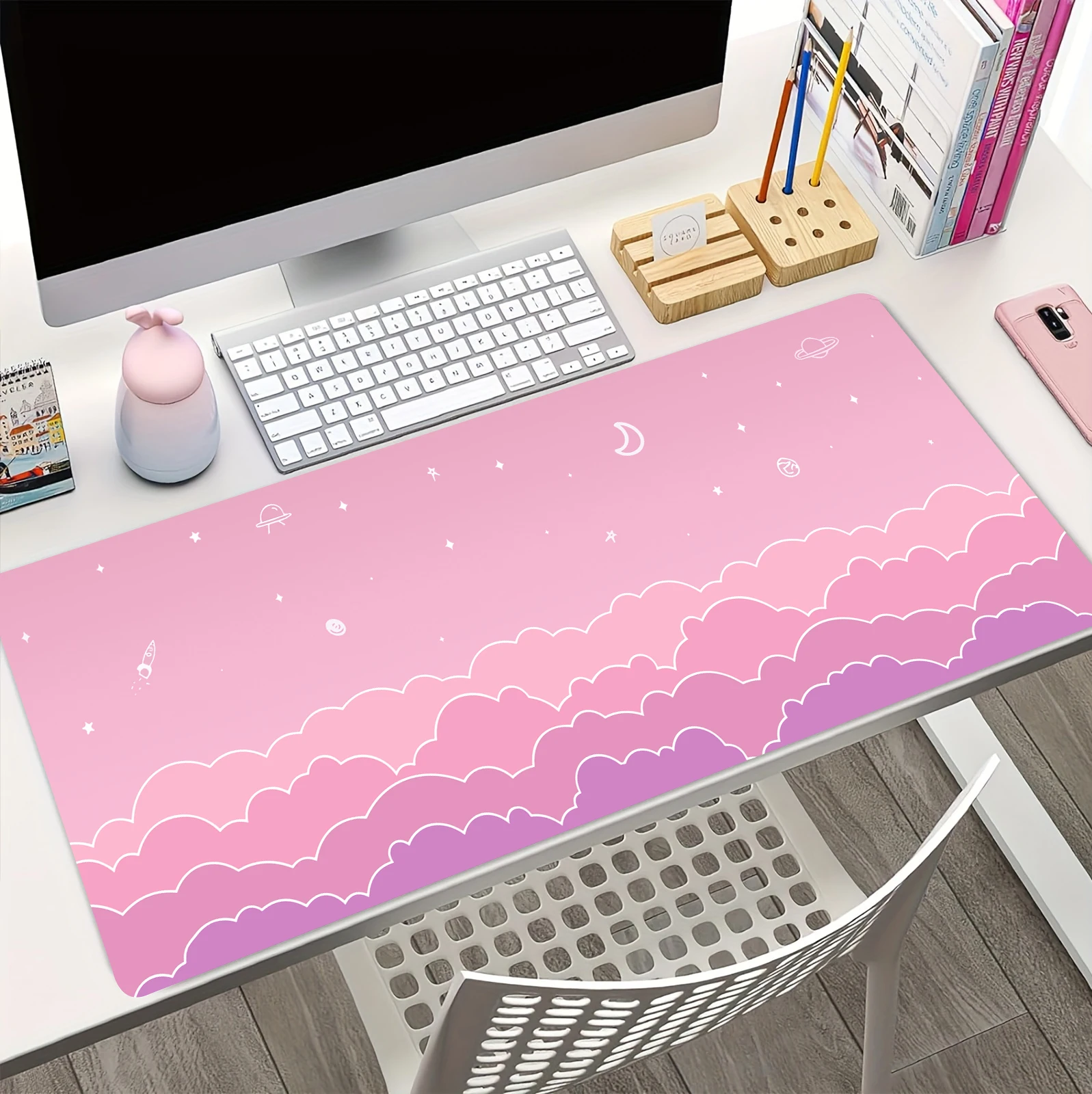 Mouse Pad Cute Aesthetic HD Large Kawaii women Desk Mousepads XXL Anime Computer Mat Office Mousepad 900x400 Pink Gamer Pc Rugs