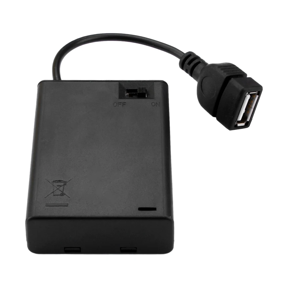 Estuche para Pilas AA de 2/3/4/6/8 Ranuras, Soporte para Pilas AA de 3V/4.5V/6V/9V/12V, Caja para Pilas AA, Estuche de Almacenamiento para Pilas AA con USB
