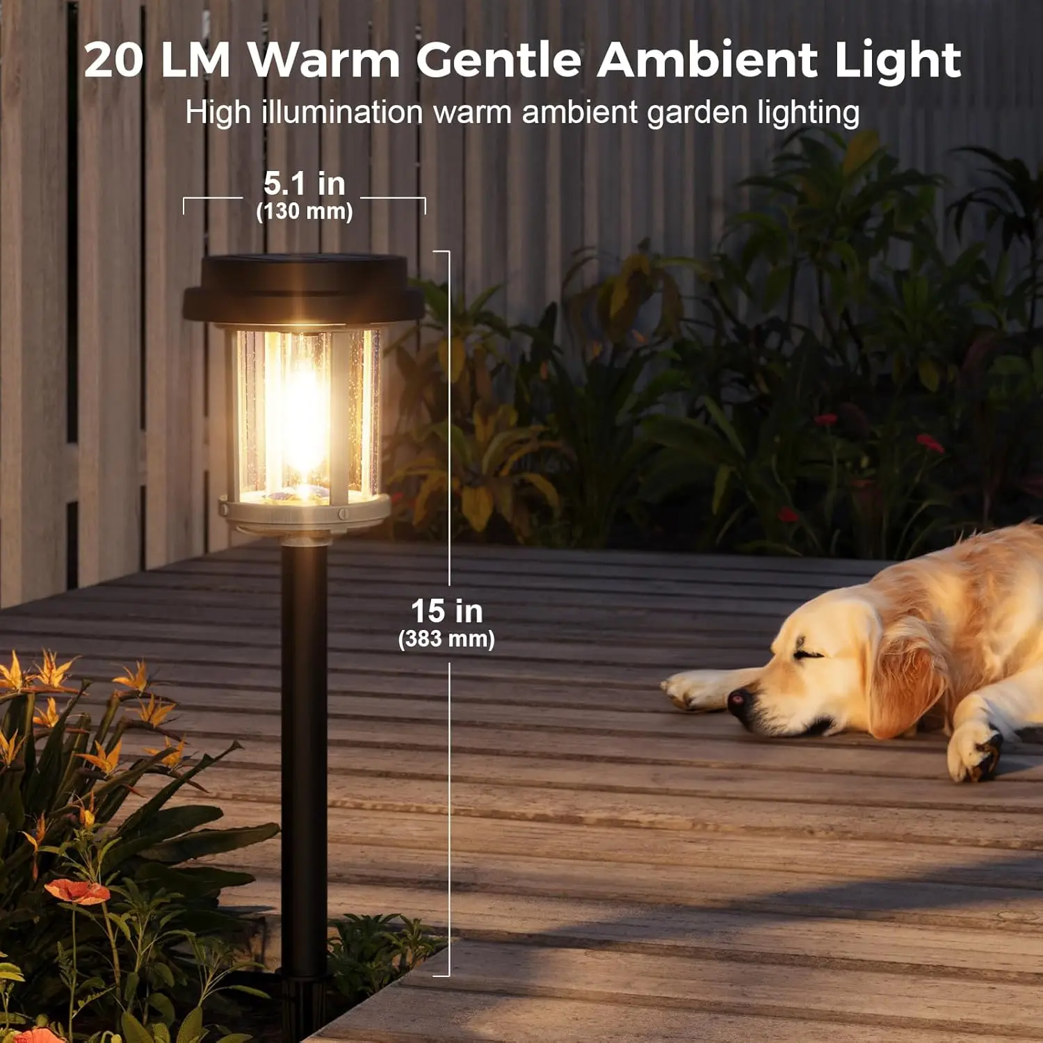 Deck Lighting Clear Crackle Glass 5in RGB 12 Lighting Modes Fall Orange