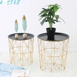 K-star Minimalist Metal Coffee Table Living Room Sofa Side Table Storage Basket Tea Table Desk Console Table Furniture Hot Sale