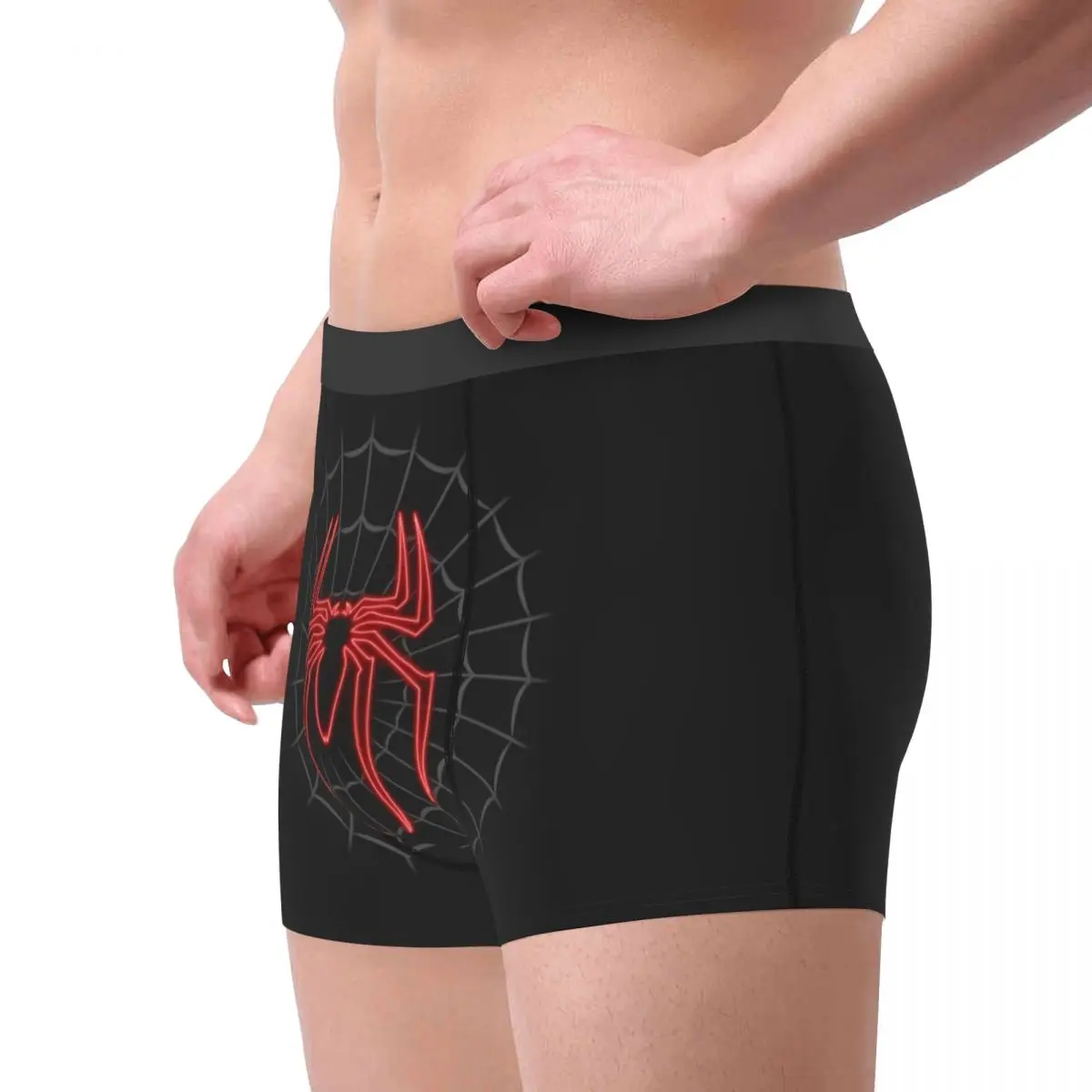 Custom Classic Red Spider On Web Pattern Boxer Shorts For Homme 3D Printed Underwear Panties Briefs Stretch Underpants