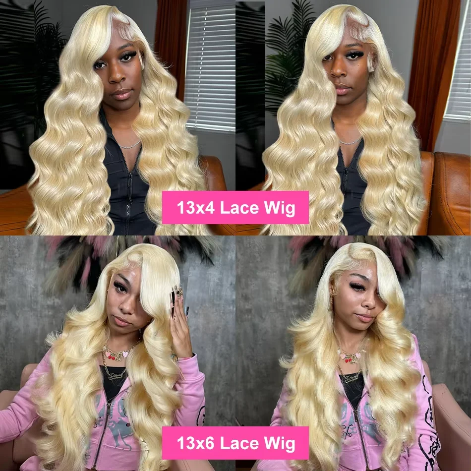 613 Lace Front Wig Human Hair 13x6 Transparent 180% Density Blonde HD Lace Frontal Wig Body Wave Lace Front Wigs Blonde Wig