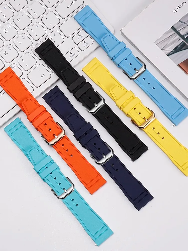 Cinturino per orologio in gomma fluorurata impermeabile da 20 mm 21 mm 22 mm per cinturino per orologio pilota IWC con barra a molla a sgancio rapido