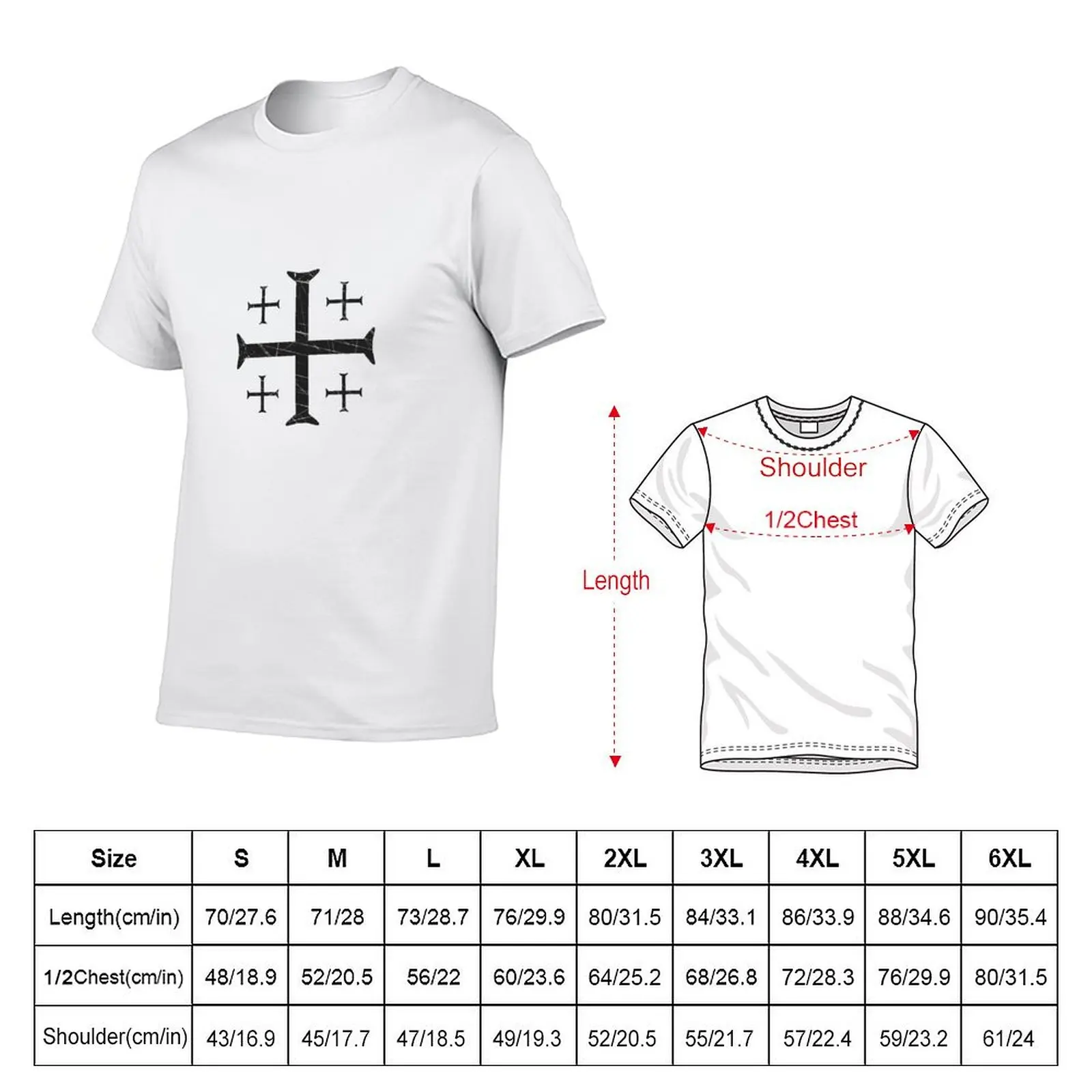Jerusalem Cross 2 T-Shirt t shirt men 100% cotton luxury brand graphic t shirts for man t shirt personalised T-shirt