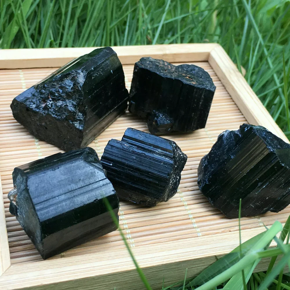 Black tourmaline mineral specimen Gemstone Spirit Chakra Crystal restoration