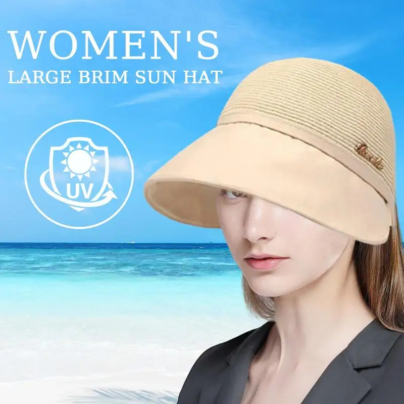 Sun Hat Beach Summer Sun Bucket Hat UV Protection Visor Hat Summer Beach Sun Hat For Daily Wear Shopping Traveling