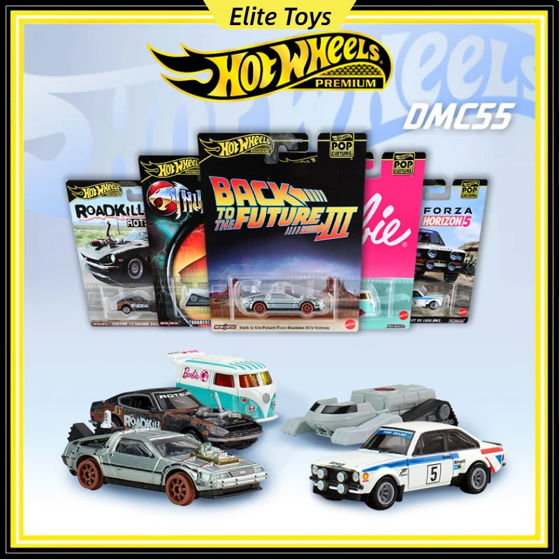 Hot Wheels Premium Pop Culture 5PCS 1:64 Static Alloy Car Model Anime Entertainment Themed Diecast Toy Vehicle Collection Play