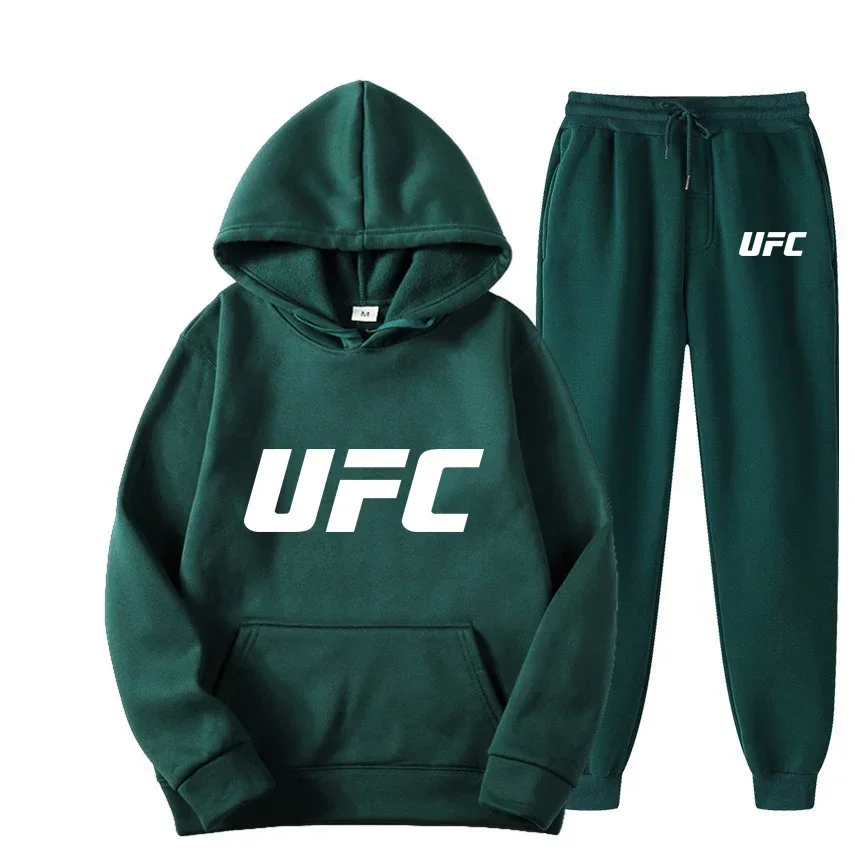 

New UFC Fighting Fan Hooded Shorts for Men in Spring, Summer, Autumn, and Winter, Two Piece Street Sports and Leisure Wear