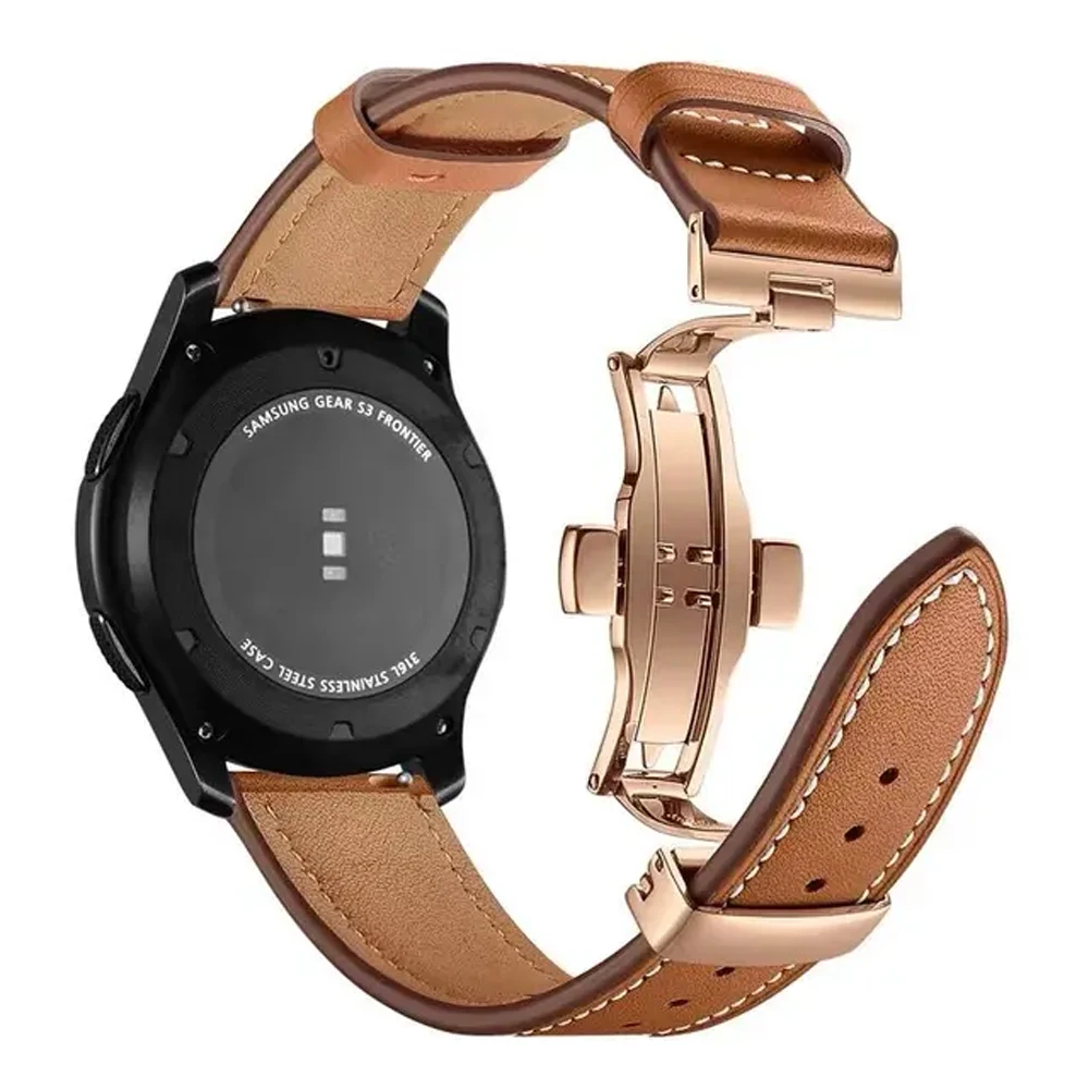 20mm 22mm Band For Samsung Galaxy watch Gear s3/active 2/4/5/6/5 Pro/6 classic Leather bracelet correa Huawei GT/2/2e/3/4 strap