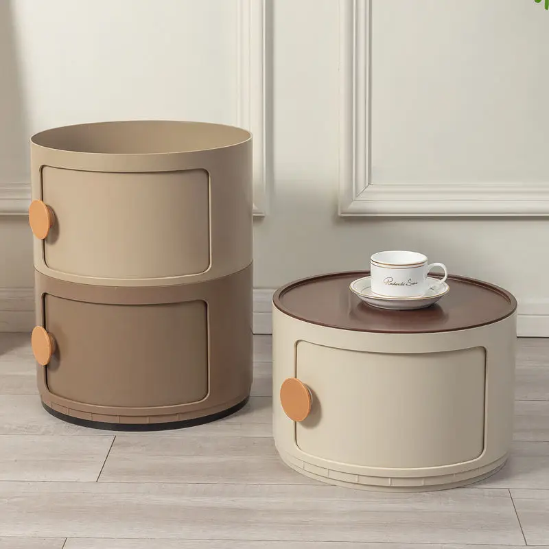 Nordic Circle Bedside Tables Modern Mini Gradient Color Night Table Plastic Creative Coffee Tables Nightstands Bedroom Furniture