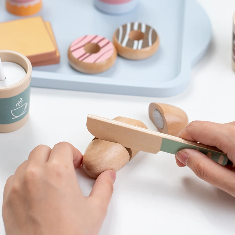 breakfast Wooden Mini Kitchen Toys Pretend Play Educational House Toys For Children Simulation Kitchen Utensils Girl
