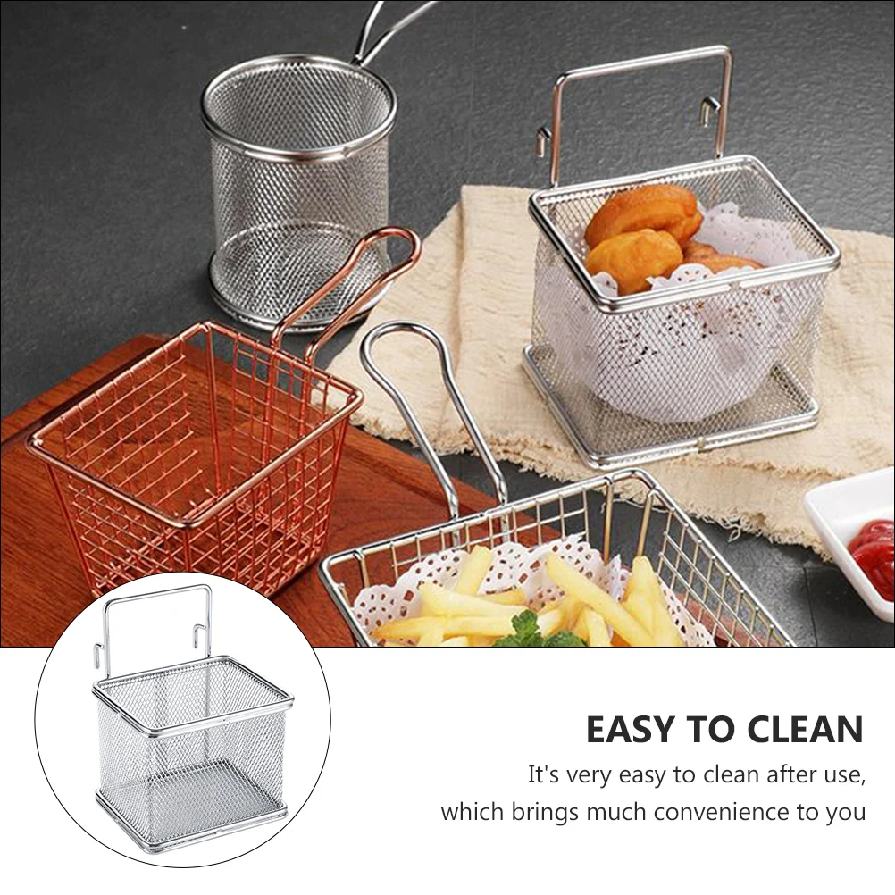 

Hot Pot Hook Stainless Steel Mesh Baskets for Shelves Easy Clean Use Hot pot Side Strain Baskets Filtering