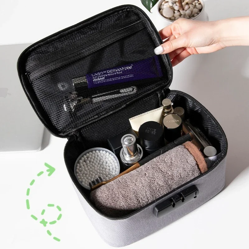 Simple Combination Lock Anti-theft Large-capacity Portable Household Sundries Card ID Bag Multi-functional Storage Bag