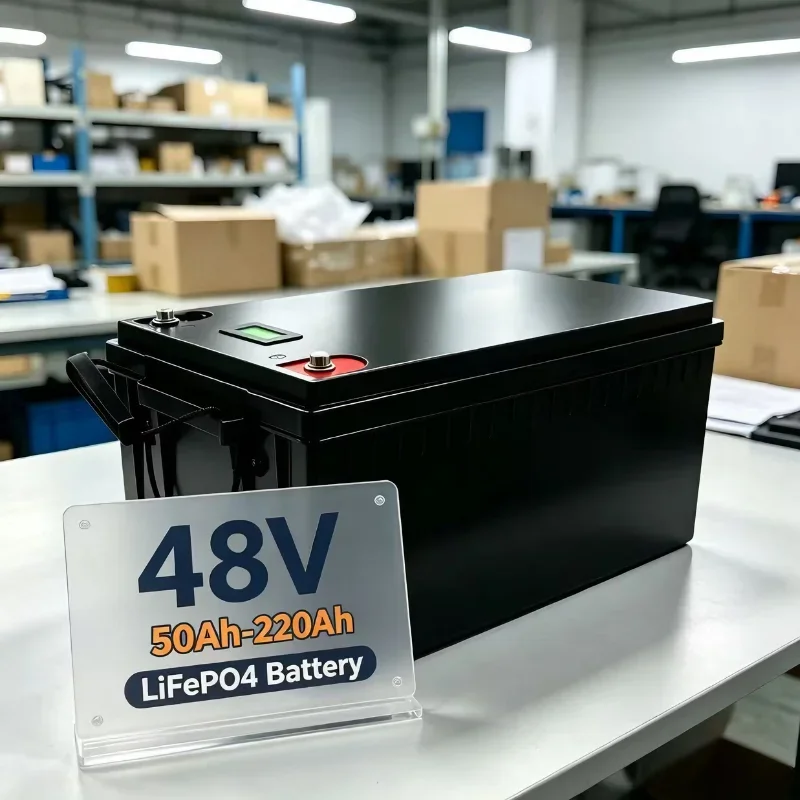 48V Lithium Iron Phosphate Storage Battery 50Ah To 220Ah With Built-In Smart BMS, Perfect Backup Power For Solar System & Outdoo