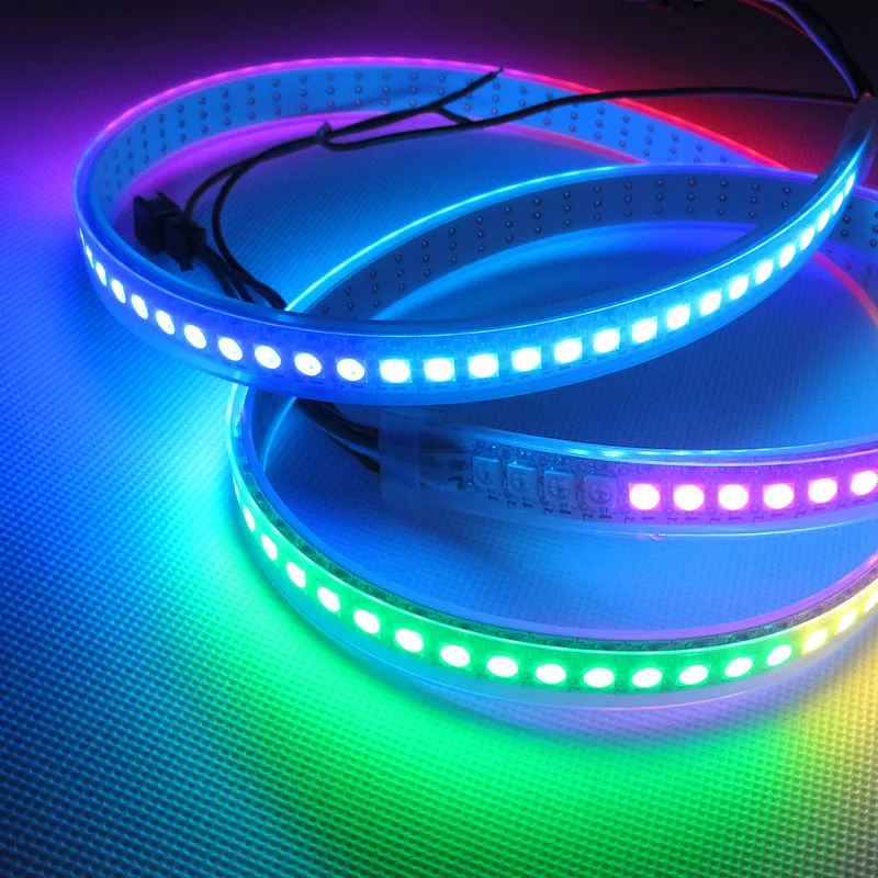 WS2812B Akıllı piksel led şerit ışık; 1m/2m/3m/5m WS2812 IC;30/60/144 piksel/led/m;IP30/IP65/IP67,DC5V tam renkli lamba bandı