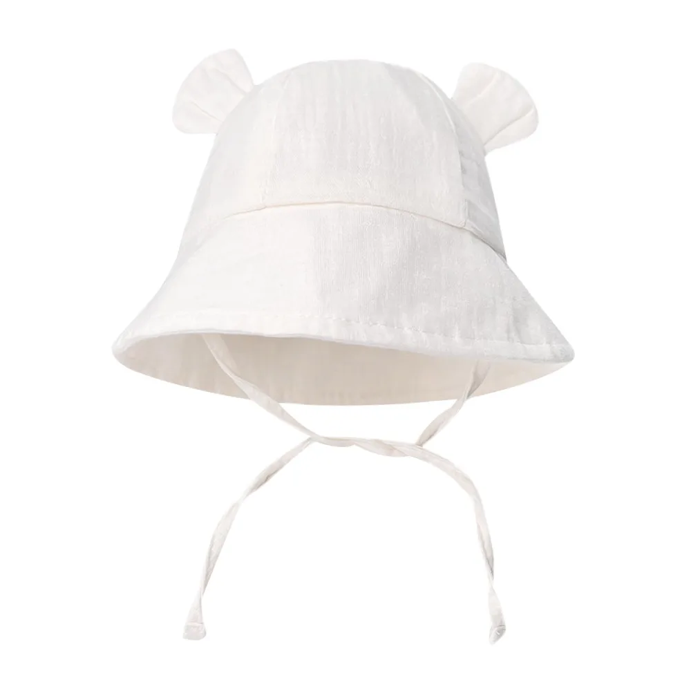 

От 0 до 2 лет уличная хлопковая детская летняя шапка с ушками, милая кепка с кроликом для новорожденных, дышащая шапка-ведро с героями мультфильмов для девочек и мальчиков