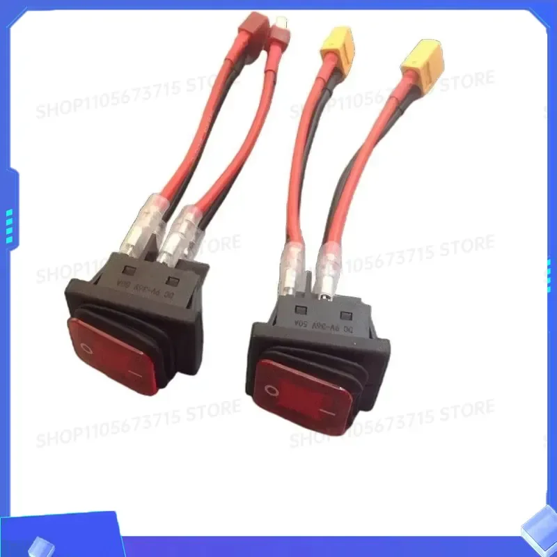 for Waterproof Power Switch 9-36V T XT60 Plug 4-Pin 2-Position 50A Large Current Silver Contact Point with Red LED
