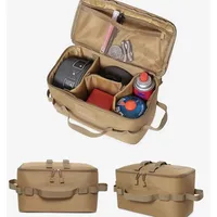 Bolsa de almacenamiento para acampar al aire libre de gran capacidad, bolsa de herramientas para uñas molidas con utensilios de cocina para Picnic, Kit de utensilios, organizador de bote de Gas