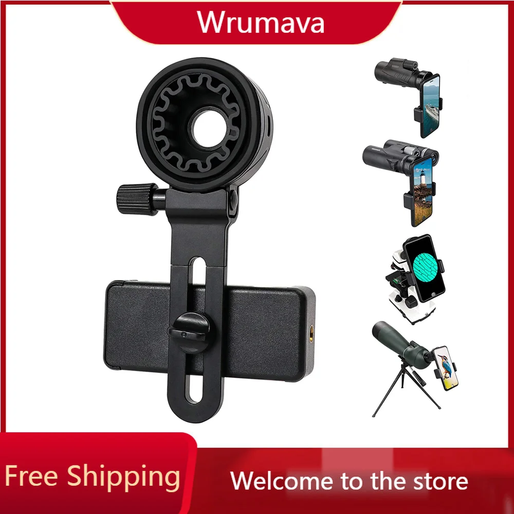 Telescope Phone Adapter Mount for Compatible Binoculars, Monocular, Microscope, Spotting Scope, Telescope