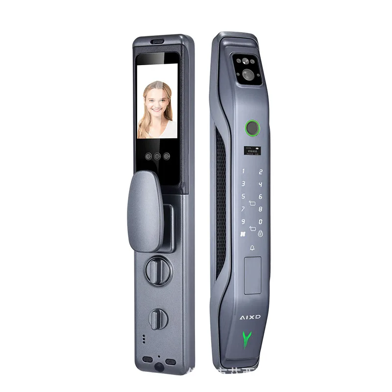 Automatic 3D facial recognition fingerprint lock cat eye visual intercom smart lock