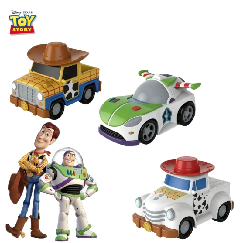 

5 Styles Toy Story Cartoon Buzz Lightyear Woody Jessie Rex Alien Model Inertial Pull-back Free Wheel Car Toys For Kids Boy Gifts
