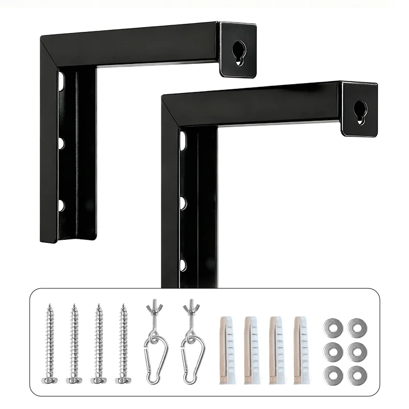 Universelle Projektorleinwand-Wandhalterung in Schwarz, 6 Zoll, verstellbare Verlängerung mit Haken, manuell, für Projektorleinwände – Detail 3