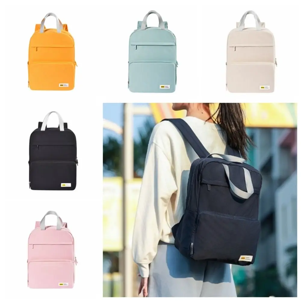 

Casual Oxford Foldable Backpack Solid Color Lightweight Hiking Backpack Multi-pocket Large Capacity Student School Bag Women