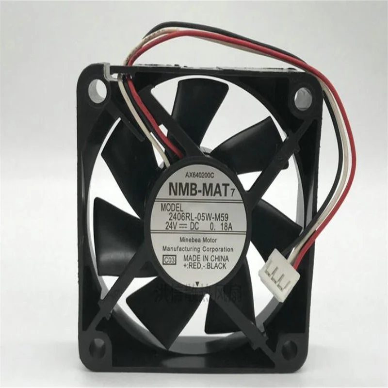 

Wholesale: original NMB 2406RL-05W-M59 6015 24V 0.18A 6CM three-wire inverter fan