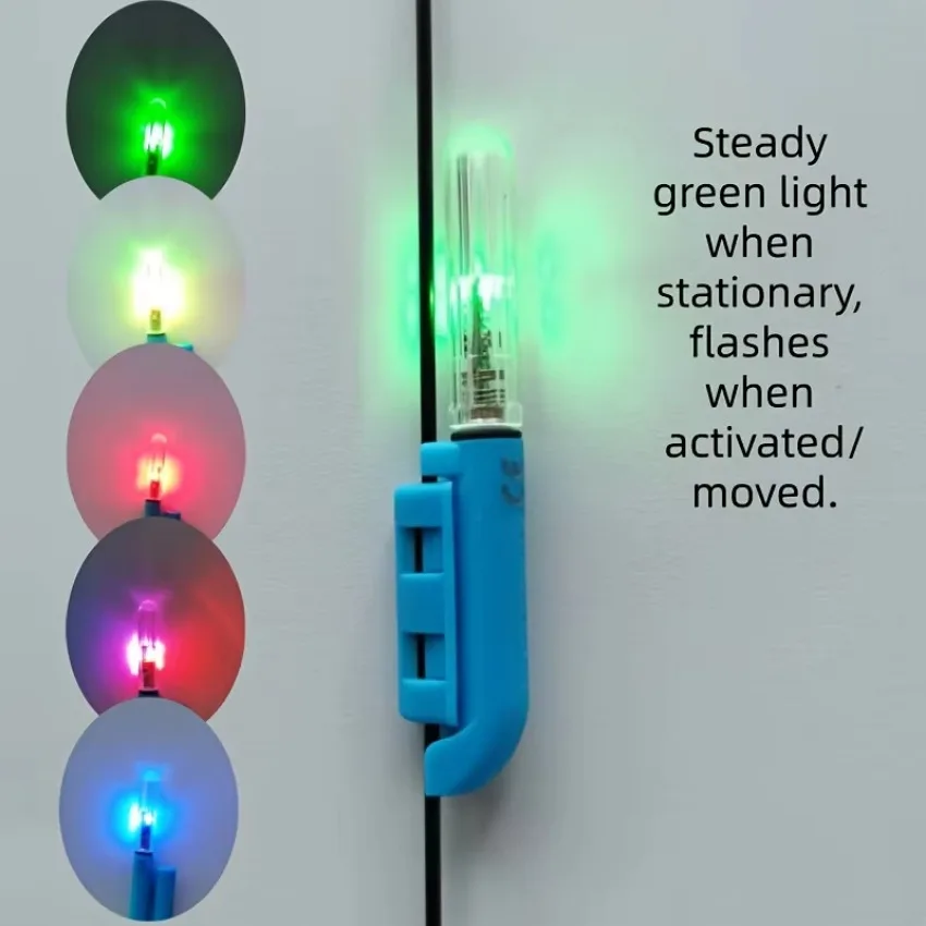 2 Stück Nachtangelruten-Spitzenlicht, LED-Elektronischer Bissanzeiger, Leuchtende Lampe für Meeresangeln, Rafting und Casting-Ausrüstung – Detail 7