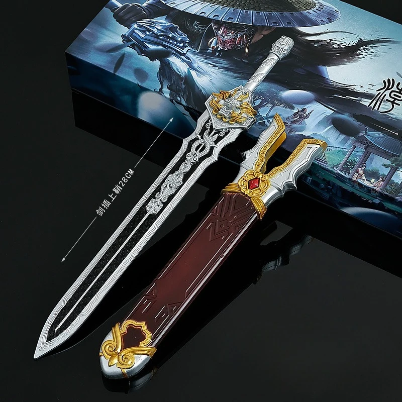 28 سنتيمتر القديمة الشهيرة البرونزية السيف Longquan السيف أنيمي لعبة الطرفية كامل المعادن الباردة سلاح Greatsword نموذج مجموعات اللعب