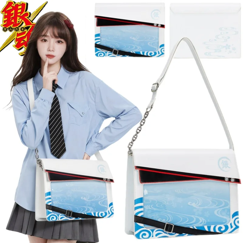 Nuevo Bolso de Hombro Gintama Sakata Gintoki Itabag con Tablero de Pines Gratis, Mercancía de Anime, Gran Capacidad, Exhibición de Insignias, Tendencia de Moda