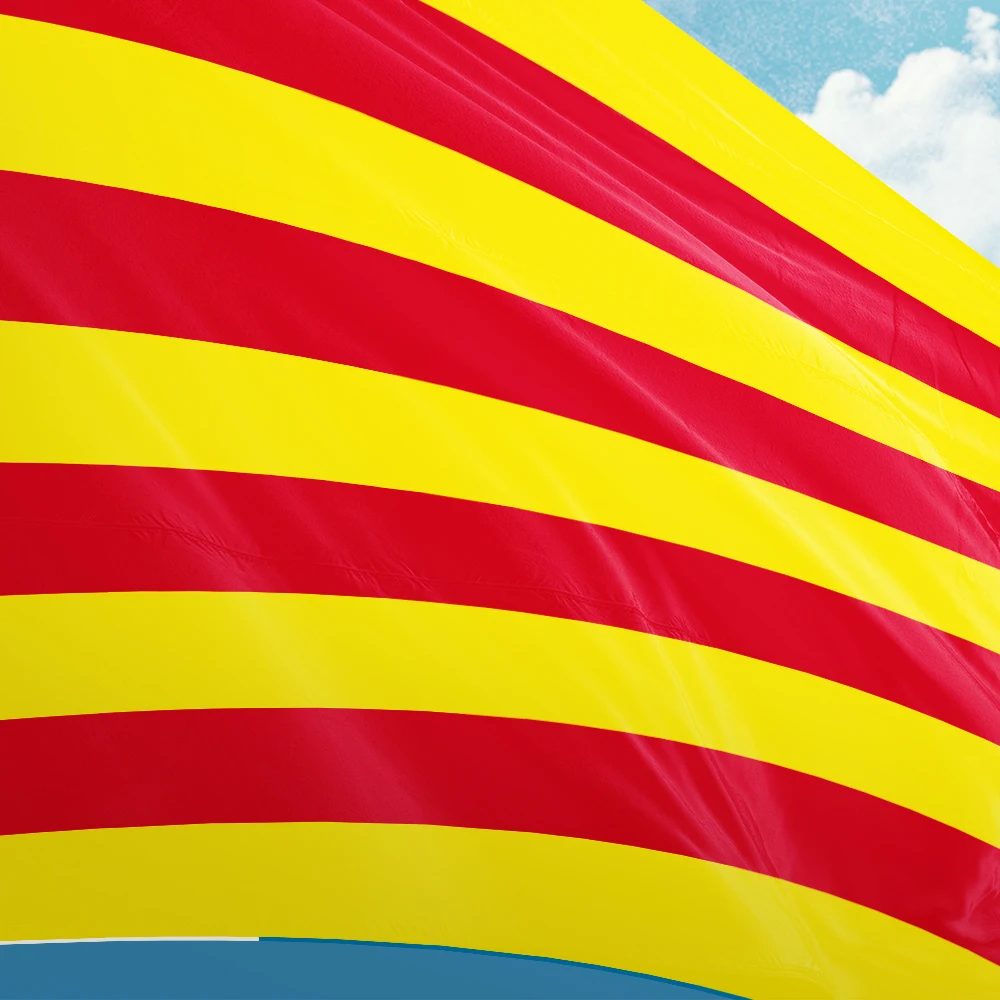 Catalunya Spain Spanish Flag 3ft x 5ft  Polyester Banner Flying 90* 150cm Custom Outdoor Fine Sewing Double Penetration