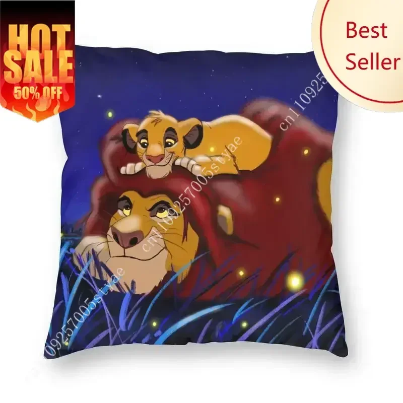 

The Lion King Simba Mufasa Pillowcase Disney Cartoon Pillow case Soft Sofa Bed Decoration Party Boy Girl Gifts Pillow Cover