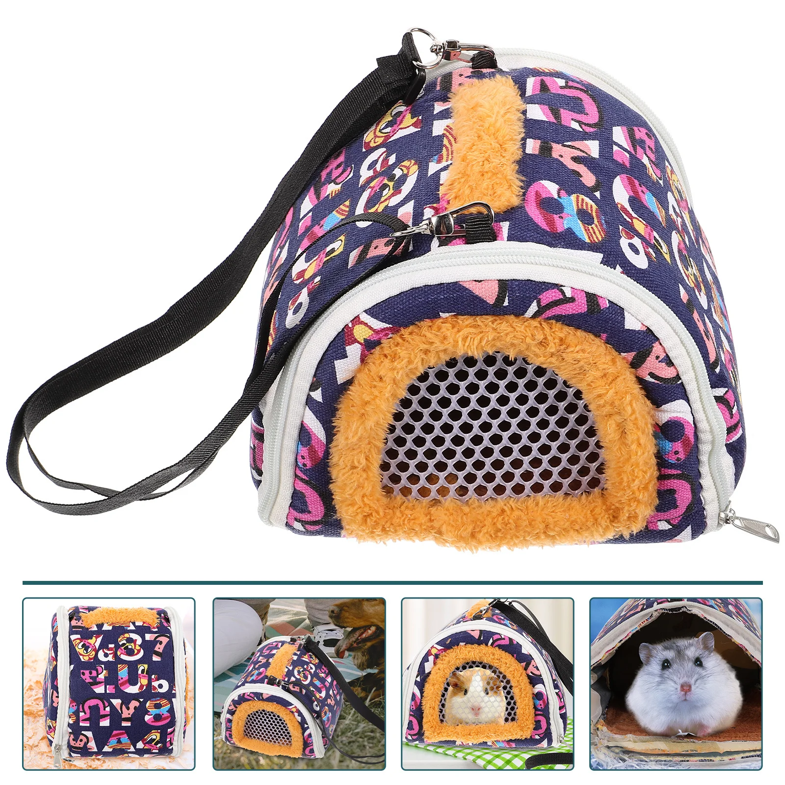 

Pet Nest For Small Animals Canvas Carrier Bag Mesh Window Breathable Hamster Travel Pouch Bunny Guinea Pig Squirrel