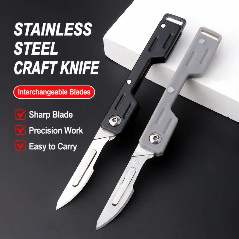 Multifunctional Titanium Alloy Folding Utility Knife Portable Scalpel Handle Pocket Cutter Sharp High Hardness Key Knife
