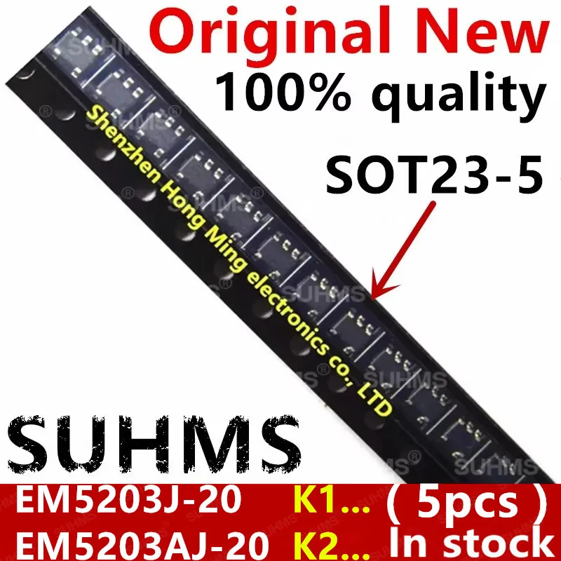(5piece)100% New EM5203 EM5203J-20 EM5203J K1... EM5203AJ-20 EM5203AJ K2... sot23-5