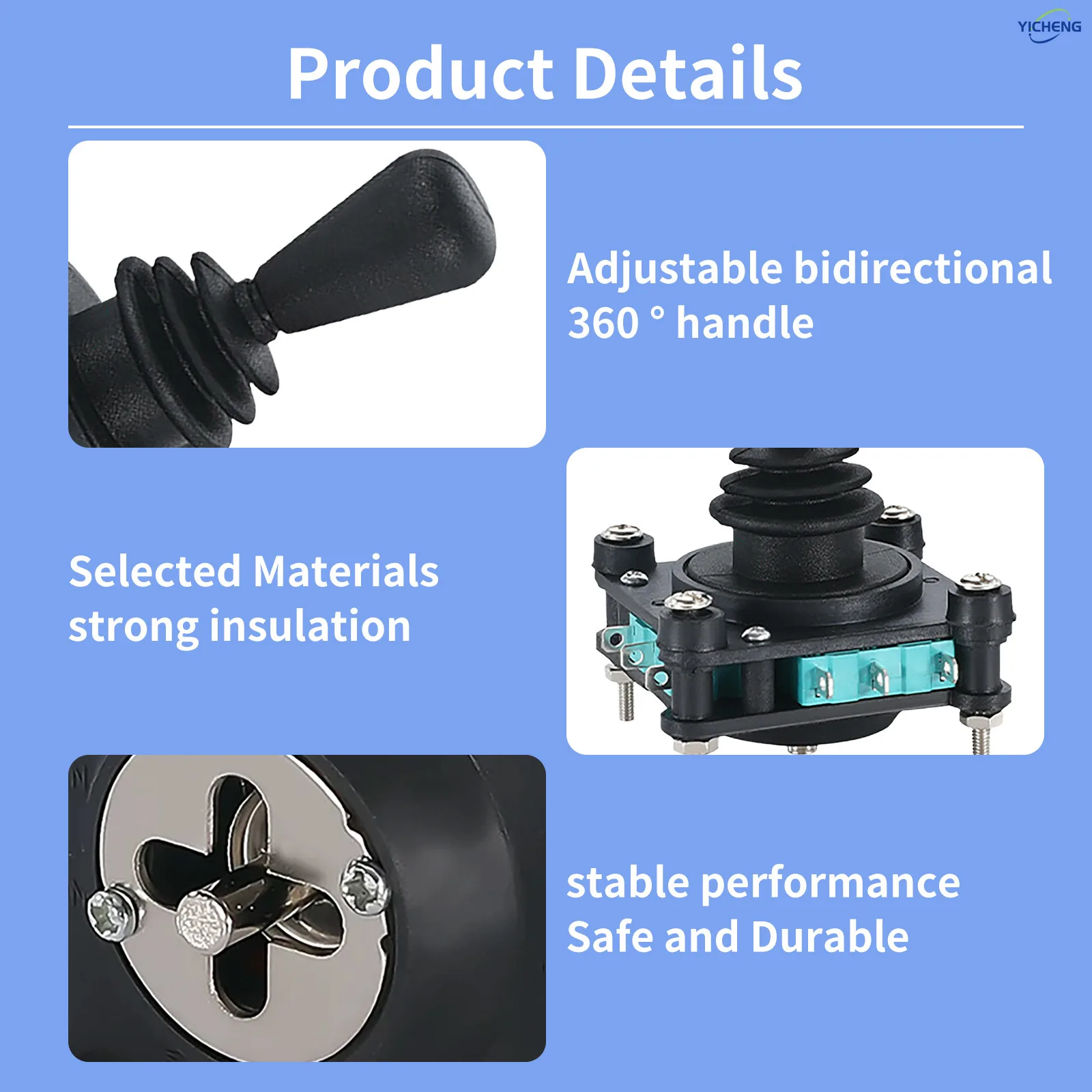 1Pcs Joystick Switch Controllers 4 Position 4NO and 4NC contact  Momentary Type 150/250/600V 5/10/15 A 22mm Panel Mount