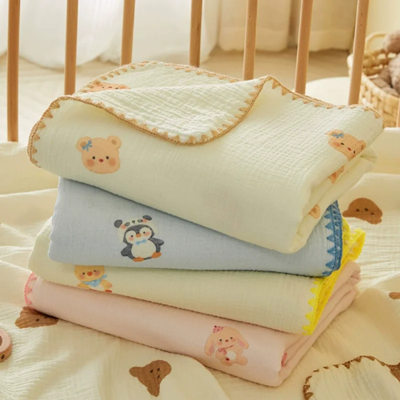 Verão cobertor do bebê recém-nascido algodão macio swaddle envoltório cobertor meninos meninas infantil recebendo cobertor para berço colcha toalha de banho