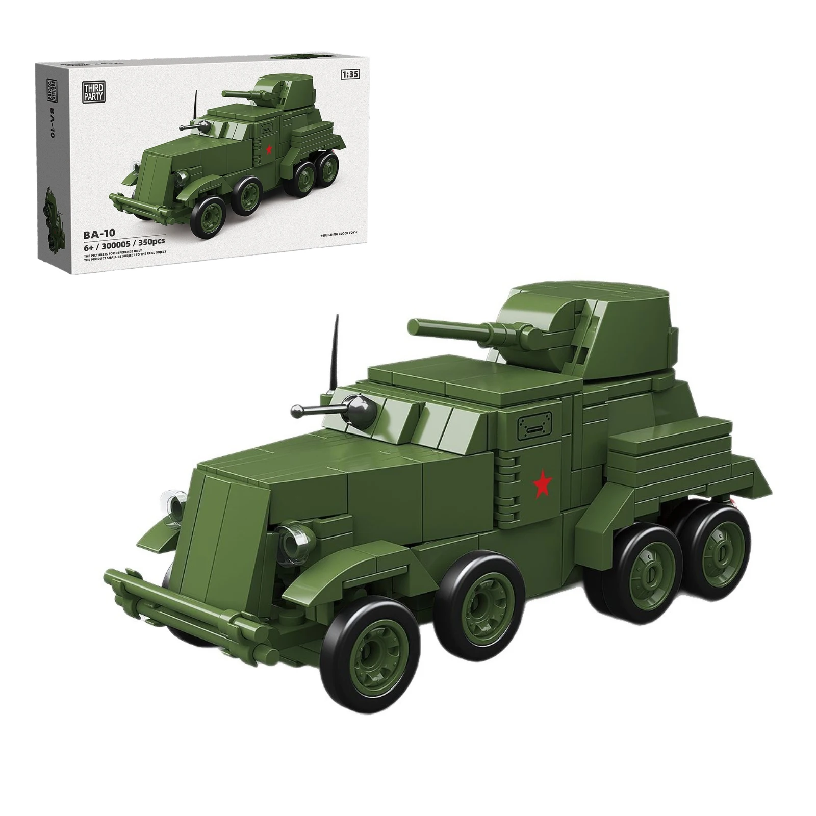 300005 350 pz Sovietico BA10 Auto Blindata della Seconda Guerra Mondiale Militare Veicolo Cingolato Modello Kit Piccoli Blocchi di Costruzione