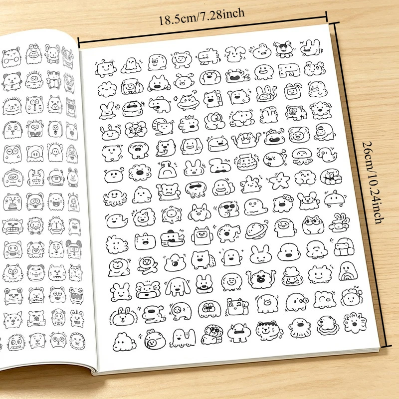 40 Pages Monster Character Drawing Workbook, Adult Beginner Doodle Sketch Book, Relaxing Line‑Art Drawing Practice Book