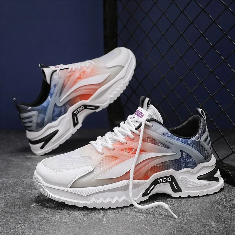 2024 Lente Heren Sneakers Mode Dikke Zool Heren Casual Sneakers Veteraan Mesh Ademende Comfortabele Outdoor Hardloopschoenen Man