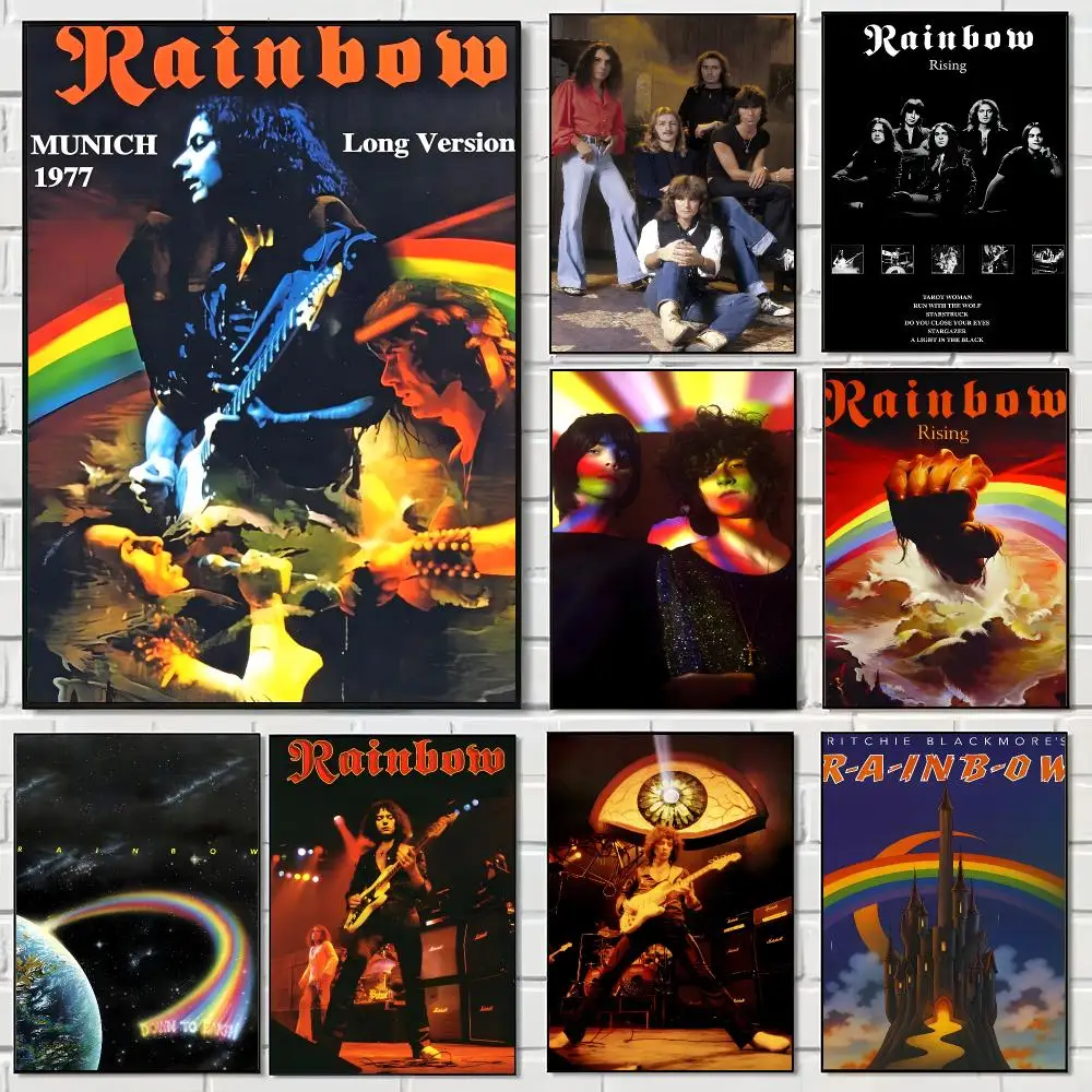 Band R-Rainbow Poster Pegatina artistica HD autoadhesiva impermeable para salon dormitorio