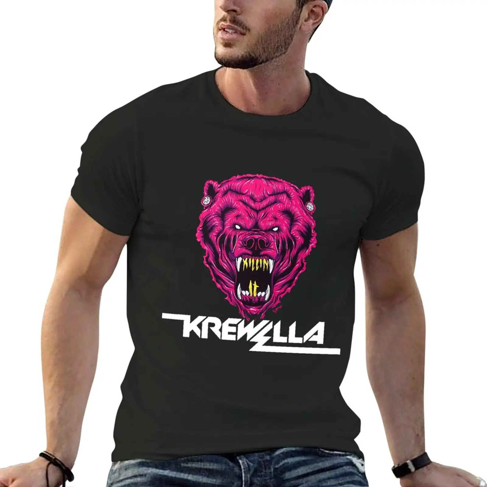 Футболка KReWELLA Essential, Мужская одежда, спортивная одежда для фанатов, эстетическая одежда, корейская мода, мужские Графические футболки, забавные